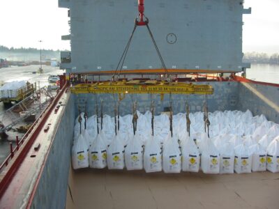 Amonium Nitrate - 2 shipments of ammonium nitrate were loaded in vancouver for delivery to an australian client – a rather delicate and potentially explosive cargo. Handle with care!