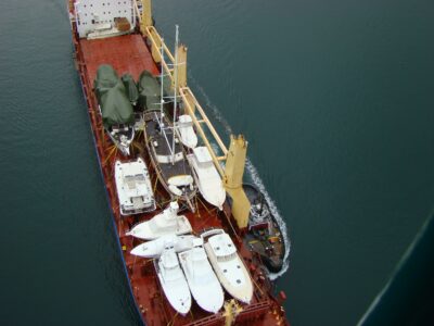 Ship full of Yachts - In order for yacht owners to pleasantly cruise the west coast of canada and alaska, their ‘babies’ were gathered up and transported to victoria on a ‘mother’ ship, where they were off-loaded to their owners’ care.